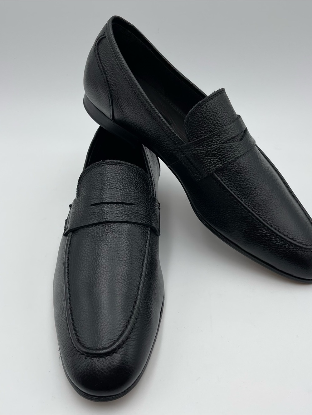 TO BOOT NEW YORK “DEVILLE” -SZ 12-Black pebbled Leather- Penny Loafers MSRP $450 - Picture 8 of 16